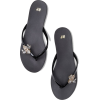 H&M black embellished flip flop sandals - サンダル - 