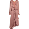 H&M satin wrap dress in dusty pink - Платья - 