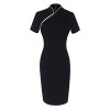 HOMEYEE Women's Classic Slim Fit Short Sleeve Midi Dress UB60 - ワンピース・ドレス - $26.99  ~ ¥3,038