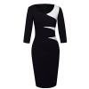 HOMEYEE Women's Elegant Chic Formal 3/4 Sleeve Sheath Business Career Dress B346 - 连衣裙 - $25.99  ~ ¥174.14