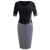HOMEYEE Women's Official Wear to Work Half Sleeve V Neck Pencil Bodycon Dress B364 - sukienki - $24.99  ~ 21.46€