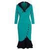 HOMEYEE Women's V Neck Ball Fishtail Pencil Dress UB27 - Obleke - $24.99  ~ 21.46€