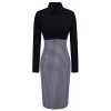 HOMEYEE Women's Voguish Houndstooth Long Sleeve Career Pencil Dress B31 - Dresses - $22.99  ~ £17.47
