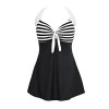 HOOYON Women's One Piece Swimsuit Vintage Sailor Straps Halter Pin up Swimdress - Kostiumy kąpielowe - $6.90  ~ 5.93€