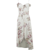 HOPE AND IVY Floral Dip Hem Bardot Dress - sukienki - 