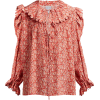 HORROR VACUI  Defensia floral-print silk - 半袖衫/女式衬衫 - 