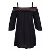 HOTAPEI Women's Off Shoulder Embroidered Neckline Boho Beach Cover up Dress - Dresses - $42.99 