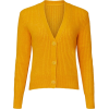 Halogen Yellow Ribbed Cardigan - カーディガン - 