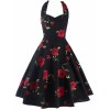Halter Puffer Floral Dress - Dresses - $30.99 