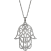 Hamsa, Hand Diamond Pendant Necklace, Un - Necklaces - 