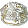 Handmade sparkly zirconia silver and gol - Rings - £79.00  ~ $103.95