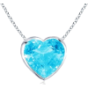 Heart Aquamarine Pendant - Necklaces - $279.00 