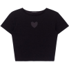 Heart Cut Out Crop Top - T-shirt - 