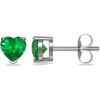 Heart Emerald Solitaire Studs - Earrings - $1,009.00 