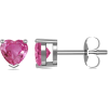 Heart Pink Sapphire Studs - Brincos - $599.00  ~ 514.47€