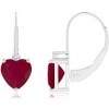 Heart Ruby and Diamond Leverback - Aretes - $1,061.00  ~ 911.28€
