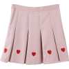 Hearts Pleated Skirt  - Skirts - $24.99 