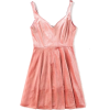 Heart-shaped collar velvet dress - Dresses - $28.99 