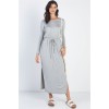 Heather Grey Midi Sleeve Basic Maxi Dress - 连衣裙 - $34.65  ~ ¥232.17