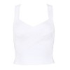 Hego Women's Bandage Bodycon Crop Tops Sexy Strap Elastic Sheath Tank Top White H353 - Camicie (corte) - $33.00  ~ 28.34€