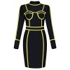 Hego Women's Black Long Sleeve Mini Bandage Dress Club Night Out for Special Occasion - Dresses - $139.00 