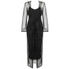 Hego Women's Black Mesh Beaded Bodycon Bandage Dress 2 Piece H5322 - sukienki - $139.00  ~ 119.39€