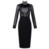 Hego Women's Black Mesh Feather Beaded Bandage Dress Long Sleeve Evening Party Sexy - ワンピース・ドレス - $139.00  ~ ¥15,644