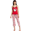 Hello Kitty Women's Hk Dreaming Of Love Pajama Pant Set With Printed Pant And Tank Top Red - Pajamas - $17.90 