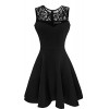 Heloise Fashion Women's A-Line Pleated Sleeveless Little Cocktail Party Dress With Floral Lace - sukienki - $17.99  ~ 15.45€