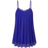 Hibelle Womens Casual Chiffon Spaghtti Straps Pleated Front Flowy Cami Tank Tops - Hemden - kurz - $50.99  ~ 43.79€