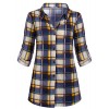 Hibelle Womens Casual Long Sleeve Tartan Blouse Button Down Fashion Plaid Shirt - 半袖衫/女式衬衫 - $45.99  ~ ¥308.15