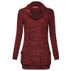 Hibelle Womens Long Sleeve Button Cowl Neck Casual Tunic Tops With Pockets - Shirts - $49.99 