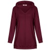 Hibelle Women's V Neck Drop Shoulder Sleeve Casual Side Slits Hoodie Tunic Tops - 半袖衫/女式衬衫 - $46.99  ~ ¥314.85