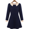 High Waist Puff Sleeve Navy - 连衣裙 - $43.00  ~ ¥288.11