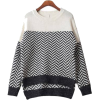 High-low Hem Zigzag Sweater - Pullovers - 