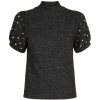 High Neck T-Shirt - Swetry na guziki - 