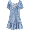 High-Waist Floral Strapless Back Dress - Vestiti - $27.99  ~ 24.04€
