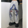 High street hip-hop tide brand graffiti printing loose drape straight straig leg - ジーンズ - $49.99  ~ ¥5,626