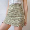 High waist plaid split skirt skirt hip skirt short skirt - Skirts - $27.99 