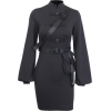 High waist stand collar dress ins flared long sleeve bag hip skirt - Платья - $25.99  ~ 22.32€
