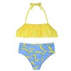 Hilor Girl's Bikini Set Crop Flounce Two Piece Swimsuits Kids Haler Bathing Suits - Swimsuit - $5.99 