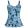 Hilor Women's 50's Retro Ruched Tankini Swimsuit Top with Ruffle Hem - Swimsuit - $19.99  ~ £15.19