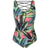 Hilor Women's One Piece Swimsuit Back Strappy Monokini Lace Up Swimwear Bathing Suits - Costume da bagno - $15.99  ~ 13.73€