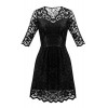 Héloïse de Sy Women's A-Line 3/4 Sleeve V-Neck Little Floral Lace Cocktail Party Dress - sukienki - $19.99  ~ 17.17€