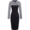 Homeyee Women's Retro Chic Lapel dress - Obleke - 