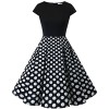 Homrain Women's Vintage 1950s Cap Sleeve Patchwork Cocktail Swing Party Dress - ワンピース・ドレス - $18.99  ~ ¥2,137