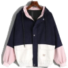 Hooded Color Block Corduroy Jacket - Gre - Jacket - coats - 