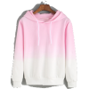 Hooded Pink Ombre Loose Sweats - Koszulki - długie - 