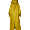 Hooded long oversize cape in mustard - 外套 - 