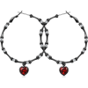 Hoop Earrings With Garnet Heart Stone - Naušnice - $79.00  ~ 501,85kn